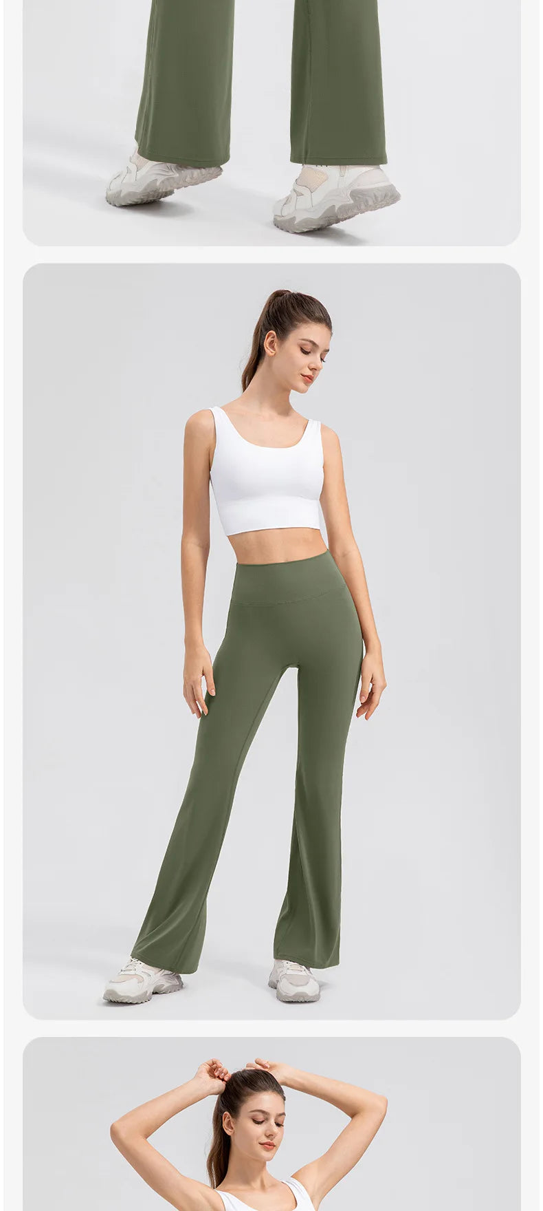 Sports Flared Leggings Womens Yoga Pants Gym Fitness Tights