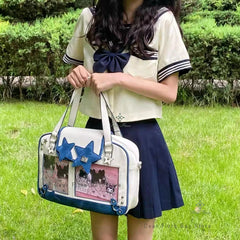 Y2K Trendy Star Ita Bag Lolita Girl Transparent Pocket Fashion Crossbody Bag Women