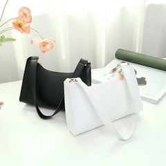 Elegant White Shoulder Bag Handbags for Women Small Leather Purse