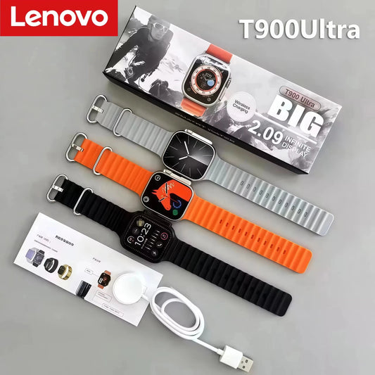 Lenovo T900 Ultra Smart Watch Men 49mm Series 9 AMOLED Screen NFC Compass Waterproof For Apple Watch IWO Ultra 9 Wholesale NEW