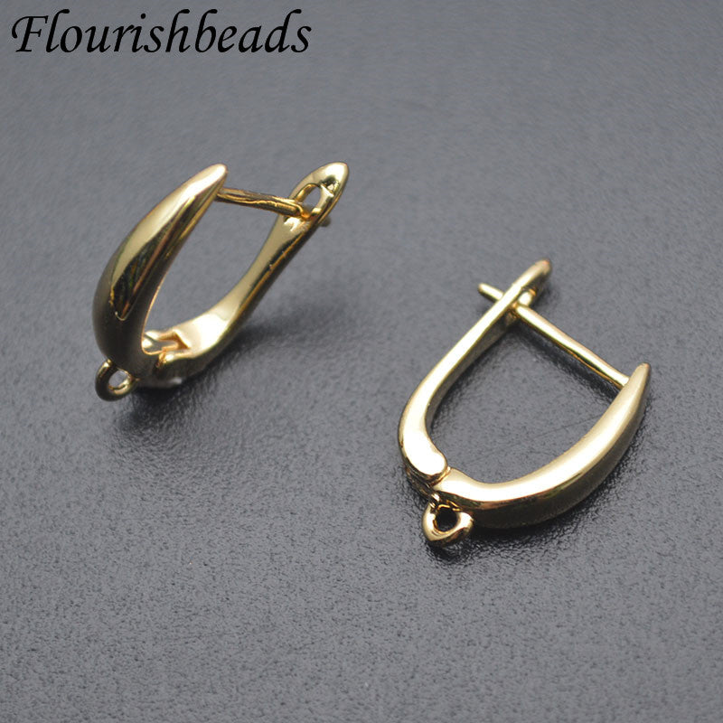 Nickle Free Anti-rust Real Gold Plating Metal Earring Hooks Women Jewelry Making Components 30pieces