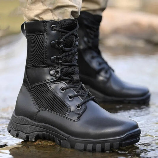 Sshooer Men Boots Army Special Force Combat Tactical Military Boot Outdoor Trekking Hiking Climbing Shoes Warm Wool Winter Shoe