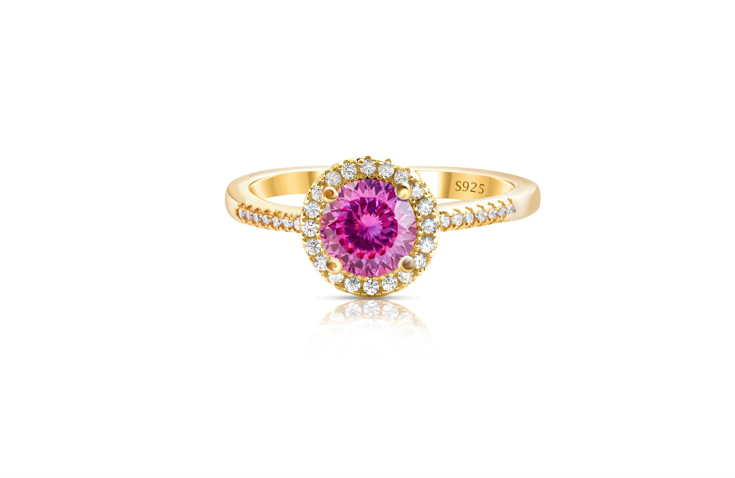1 Carat Moissanite Ring For Women Solid 925 Silver 18k gold yellow Plated Luxury Wedding Female Jewelry With Certificate Gift