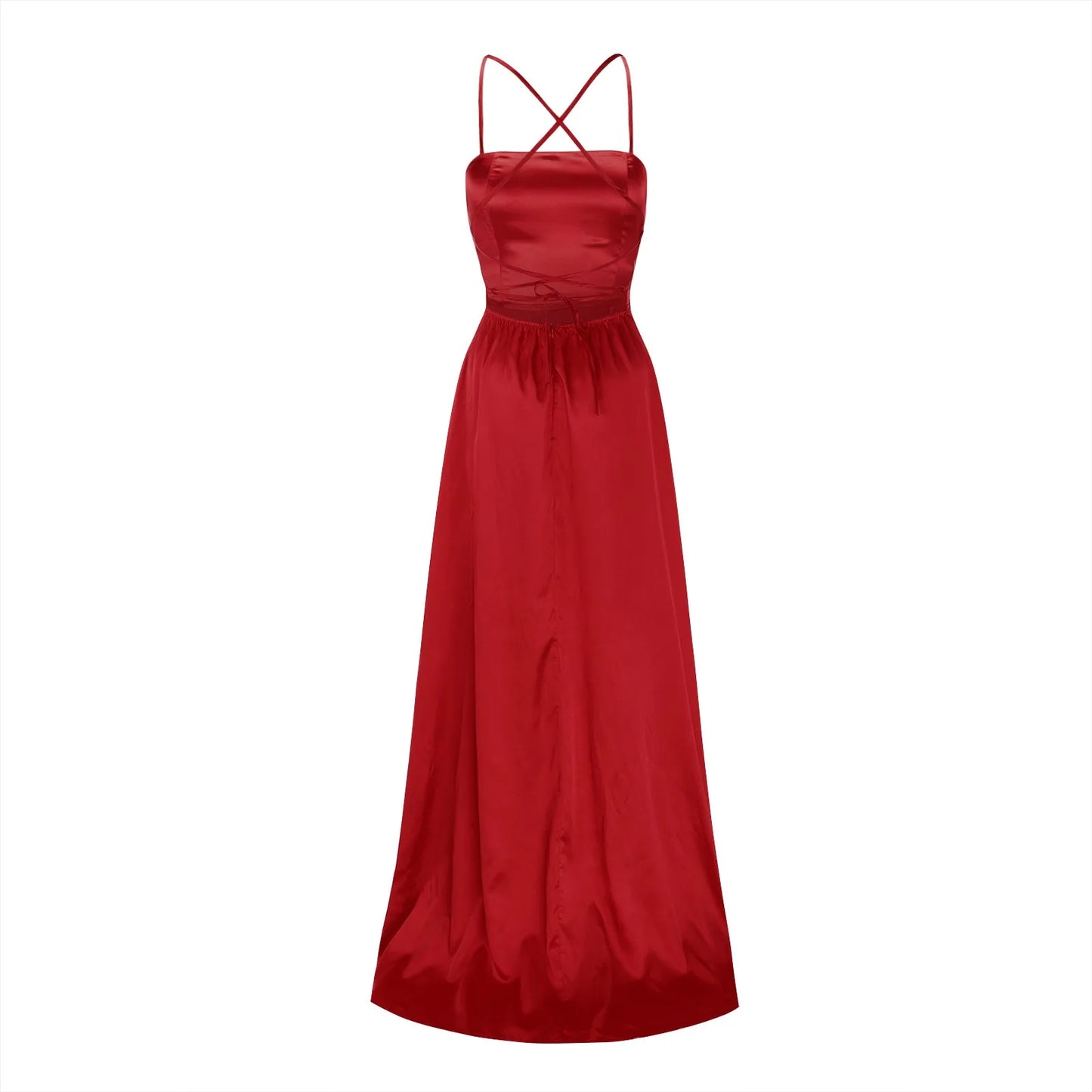 Evening wear Dresses: Evening Maxi Dress Lace-Up Backless Long Dresses