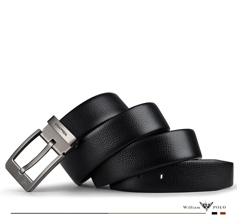 Men's leather casual belt, fashionable needle buckle business belt, personalized denim belt