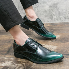 Men Mirror Face Oxfords Shoes Luxury Designer Formal Shoes Patent