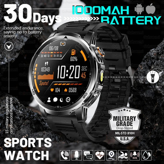 New T-REX3 Ultra Military 1.85 inch Smart Watch Men Sports Fitness Tracker 1000mAh Battery IP69K Waterproof HD Call Bracelet Men