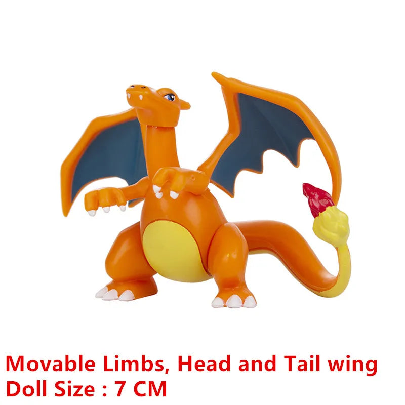 Pokemon Cartoons Movie Anime Figure Gengar Charizard Pikachu Collection Model Pocket Monster Action Toys Kids Christmas Gifts