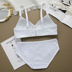 Women Seamless Bra Panties Set Stretch Sport Bra Thong Briefs