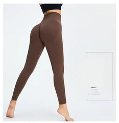 Seamless High Waist Nude Yoga Pants Women's Honey Peach Hip Lifting Tight Fitness