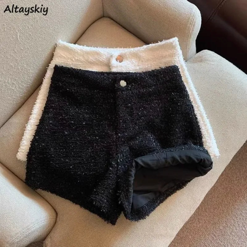 Hotsweet Shorts Women Sexy Skinny Y2k Clothes High Waist European Streetwear Fashion Trouser Cool Thick Button-Fly Wide Leg New