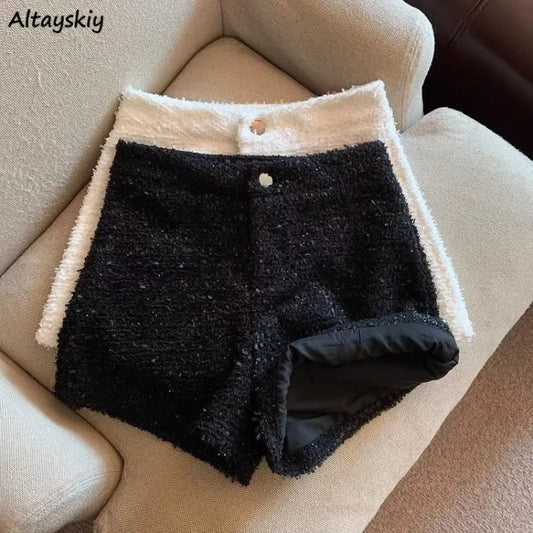 Hotsweet Shorts Women Sexy Skinny Y2k Clothes High Waist European Streetwear Fashion Trouser Cool Thick Button-Fly Wide Leg New