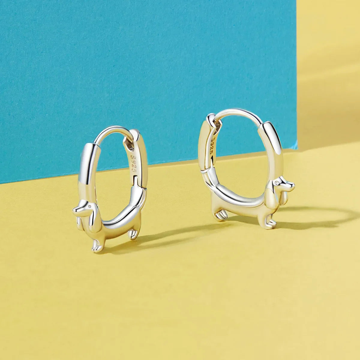WOSTU Snake Dog Cat Ear Buckles Women 925 Sterling Silver Dachshund Hoop Earrings Girl Party Birthday Gift Minimalism Jewelry
