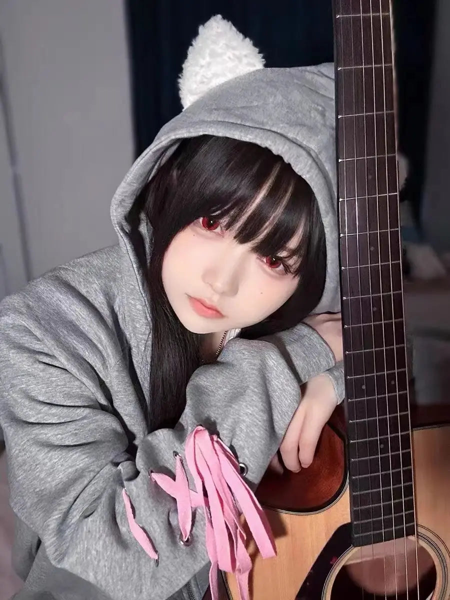 Kawaii Sweet Harajuku Hoodie Women Japanese Fashion Cute Cat