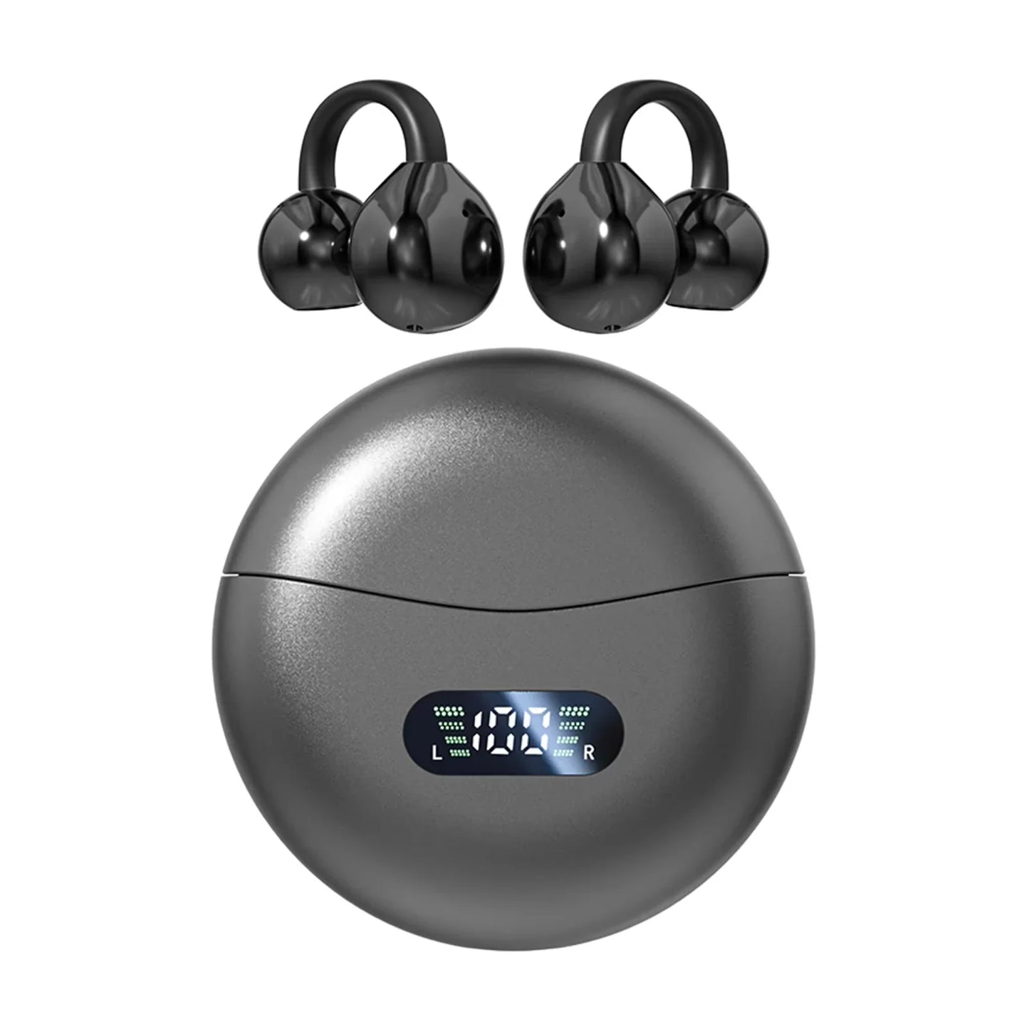 M79 Wireless Hifi Bluetooth 5.4 Earbuds Clip on Ear with Digital Display Waterproof Sport Headsets with Mic