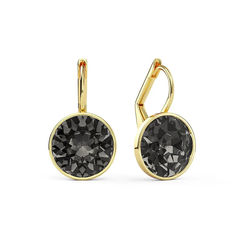Bella Drop Earring for Women Christmas Birthday Premium Austrian Crystals Round Cut Dangle Silver Gold Color Pierced Jewelry