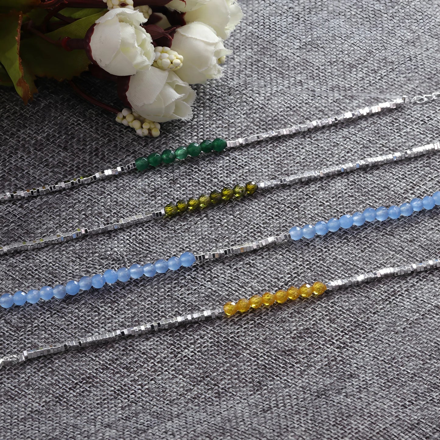 VENTFILLE 925 Sterling Silver Line Extremely fine Bracelet for Women Love Haert Bead Korean Ins Sweet Jewelry Gift Dropshipping