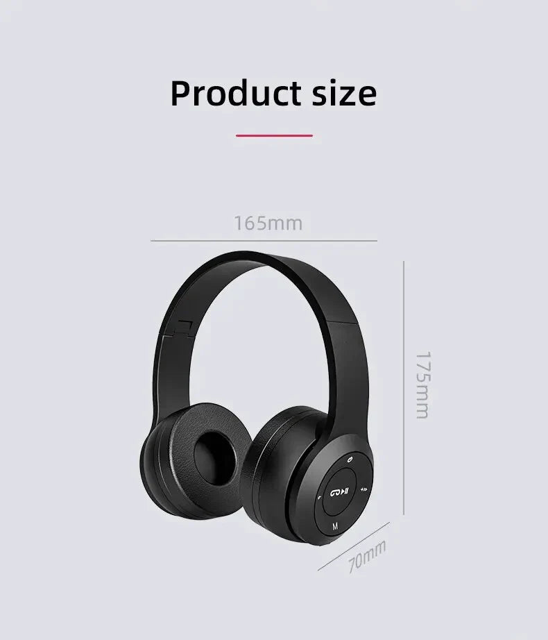 P47 Wireless bluetooth headphone With Mic Headsets Stereo Sound Earphones Sports Gaming Headphones Supports PC Smartphone