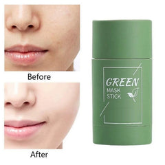 Green Tea Face Deep Cleaning Mud Solid Mask Stick Oil Control Smearing Mud Film Dispel Acne Blemish Mark Remove Blackhead Acne