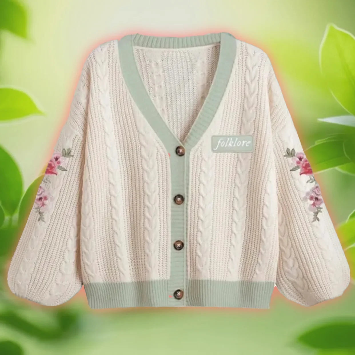 Autumn Women Trend Loose Fitting Floral Embroidered Knitted
