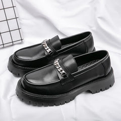 Platform Shoes Loafers Shoes Men Thick-soled Wedding Shoes Black Formal