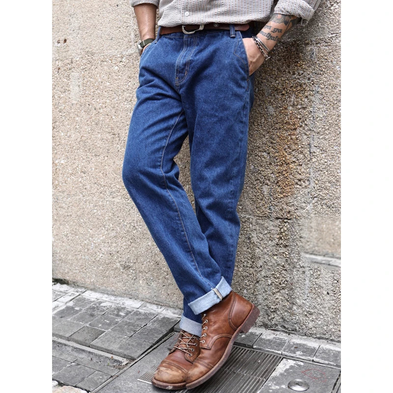 Men Jeans Washed Jeans Selvedge Denim Jeans for Men