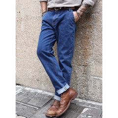 Men Jeans Washed Jeans Selvedge Denim Jeans for Men