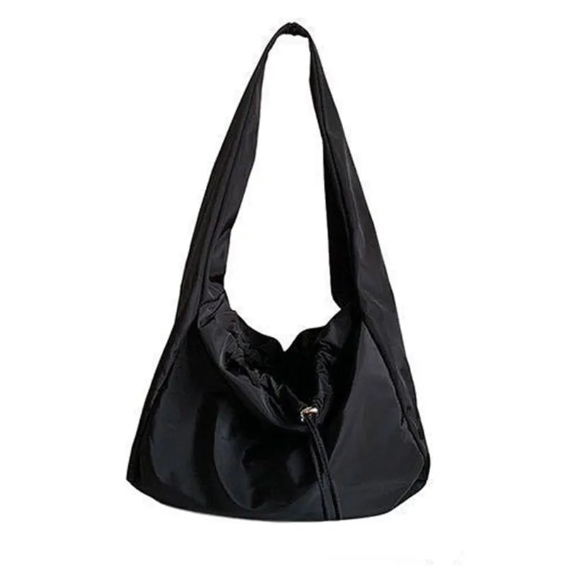 Women Bag Nylon Bucket Fashion Solid Zipper SOFT Shoulder Bag Purses