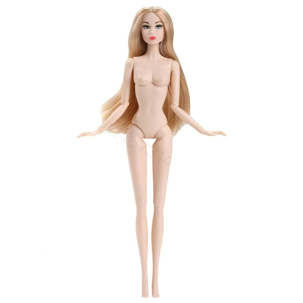 32cm Supermodel Nude Doll 1/6 BJD European Fashion Doll Joints Movable Long Hair White Skin Children Dress Up Play House Toys