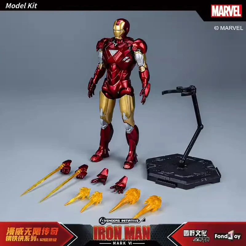 NEW Original Fondjoy Anime Figure Iron Man MK4 Model Kit 1/12 Infinity Saga Ironman Mark 4 Assembly ABS Joint Movable Kid Toys