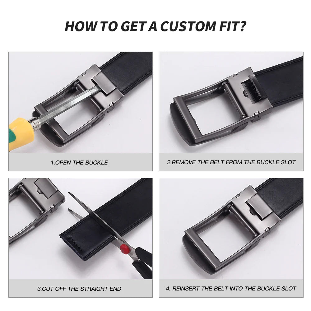 Men Belt High Quality Faux Leather Men's Belt Waist Strap for Male Automatic Buckle Belts for Men Alloy Buckle 3.1cm Black Brown