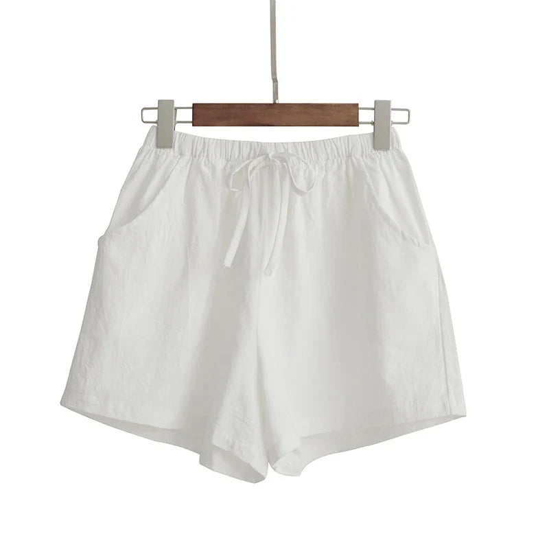 Summer Women Cotton Linen Shorts High Waist Shorts Short Pants Women Fashion Casual Sports Shorts Female S-3XL