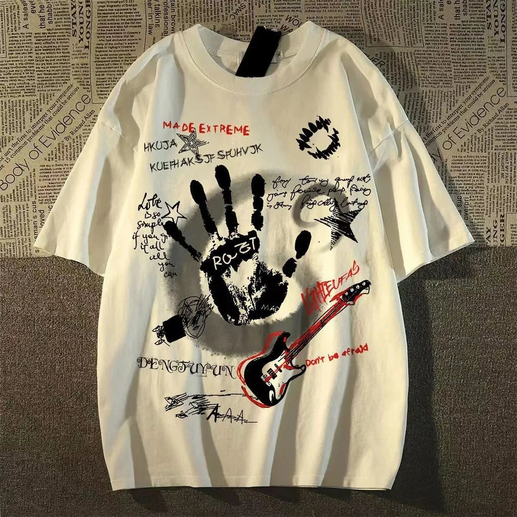 American Vintage Round Neck Short Sleeved T-shirt Men/Women Korean Inst Summer New Top