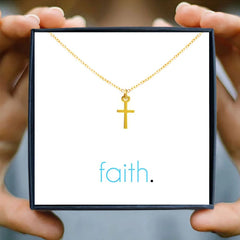 Christian Golden Cross Pendant Necklace For Women Short Chain Simple Minimalist