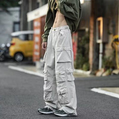 Cargo Pants Multi-pocket Military green Overalls Men's Harajuku Korean