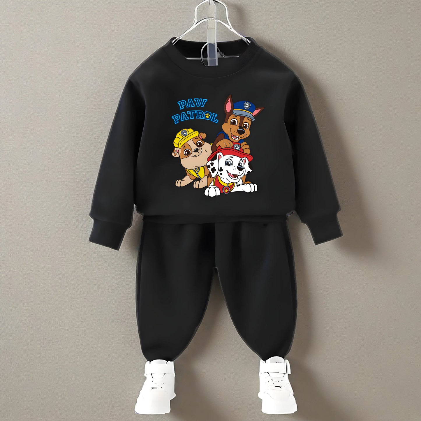 PAW Patrol Spring Fall Boys O Neck Pullover and Sweatpant Two Piece Set Children's Casual Hoodies Sets Kids Sport Clothes Suit
