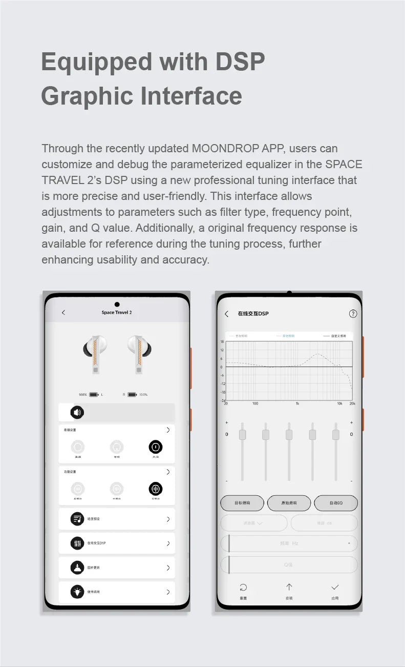 MOONDROP Space Travel 2 HiFi Noise-Canceling TWS wiress earphone Bluetooth 6.0 ANC Low-latency Game Mode SBC/AAC