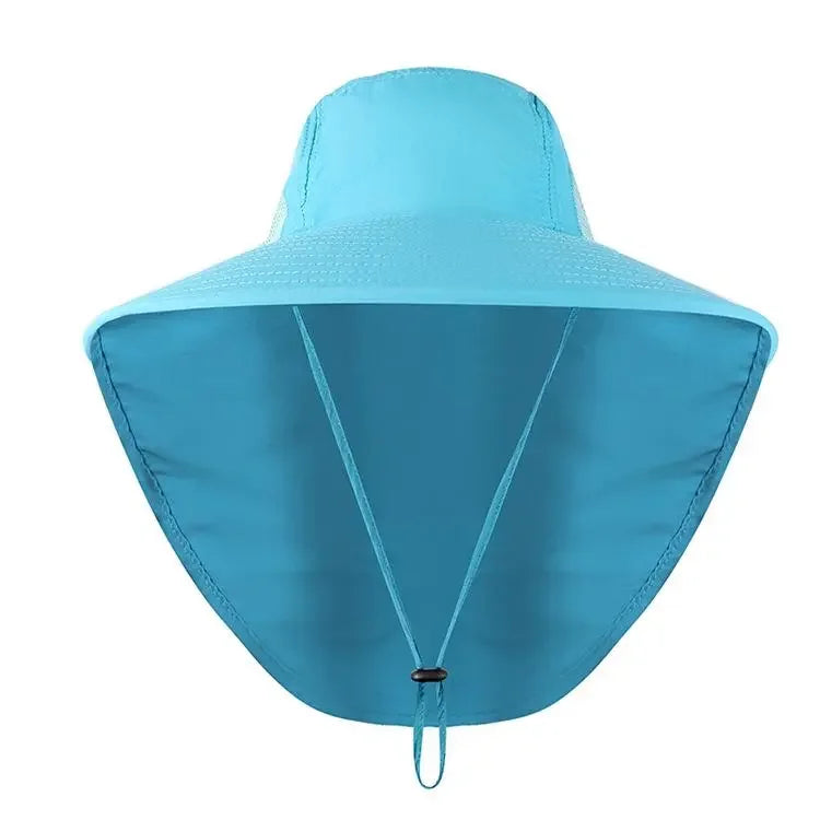 Wide Brim Sun Hat with Neck Flap for men women Adjustable Outdoor