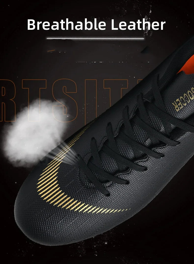 White Men's Football Boots Turf Sneakers Low-cut Soccer Shoes for Men Outdoor