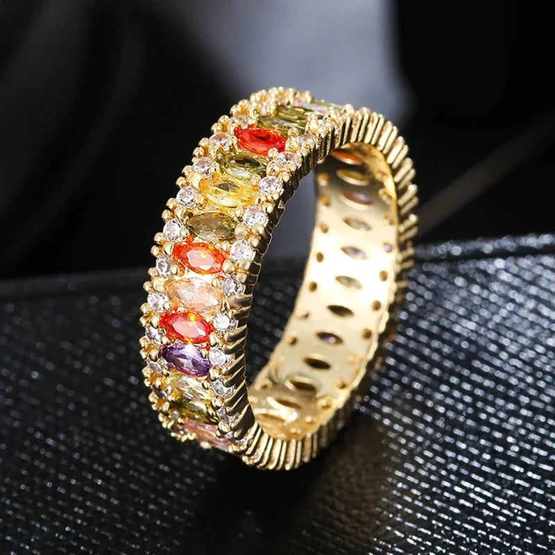 Cubic Zirconia Engagement Rings for Women Marquise Crystal Wedding Ring Party