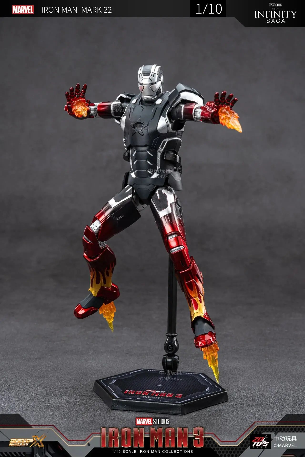 ZD Toys Iron Man MK35 Red Snapper Action Figure Iron Man Mk41 Mk47 Tank MK24 MK22 1/10 Scale Iron Man Collections Gift