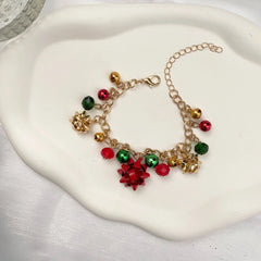 Christmas Necklace X-Mas Jingle Bell Necklaces Present Bow Pendant Necklace Earrings