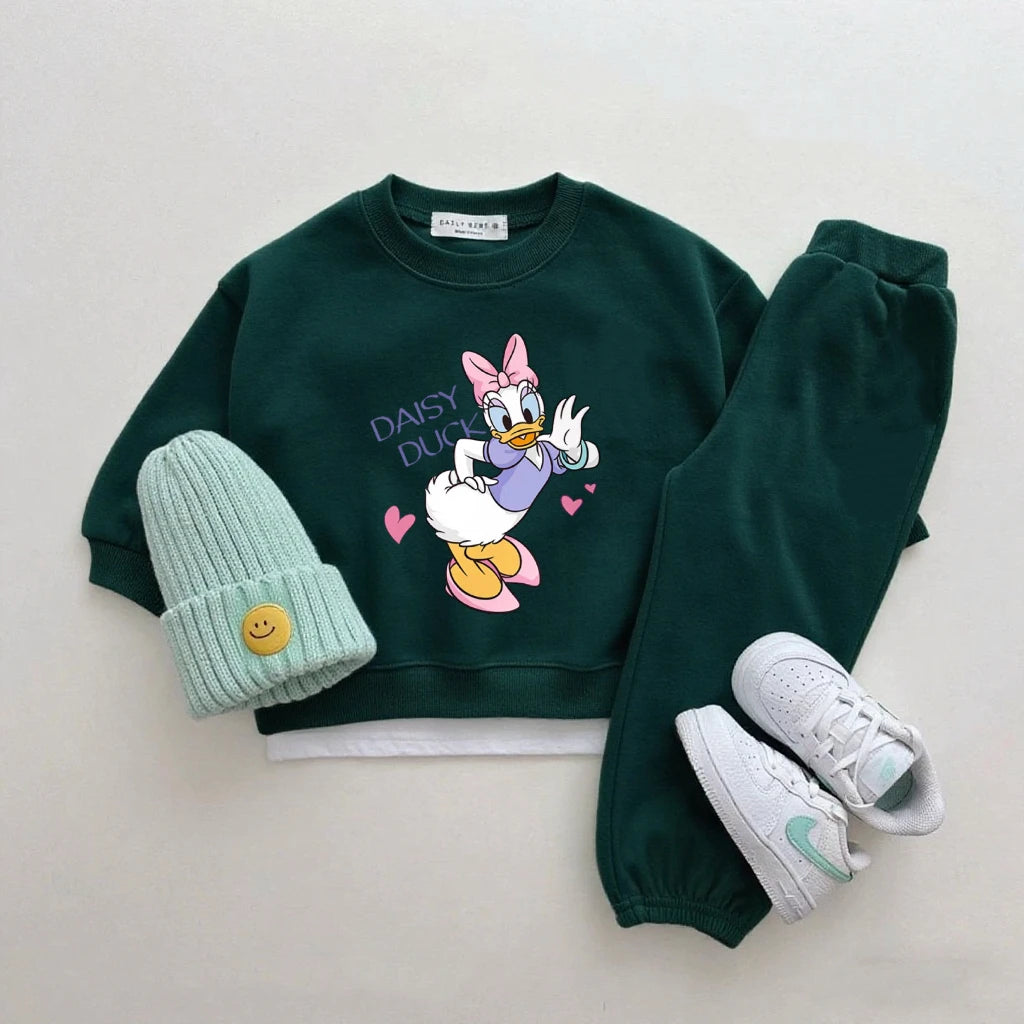 Boys Trendy Wear Long-sleeved Tracksuits Children 2026 Costume Mickey Mouse Tops Green Sweatpants New Two Piece Baby Clothing