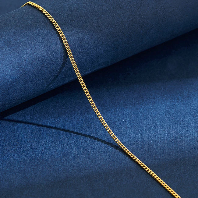 2mm Wide Stainless Steel Link Chain Necklace for Men and Women Silver Color and Gold Color Available Length 14"-30"