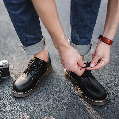 Maden Leather Platform Shoes for Men Black Outsdoor Italian Formal Boots Original Designer Ankle Boots Casual Business Shoes