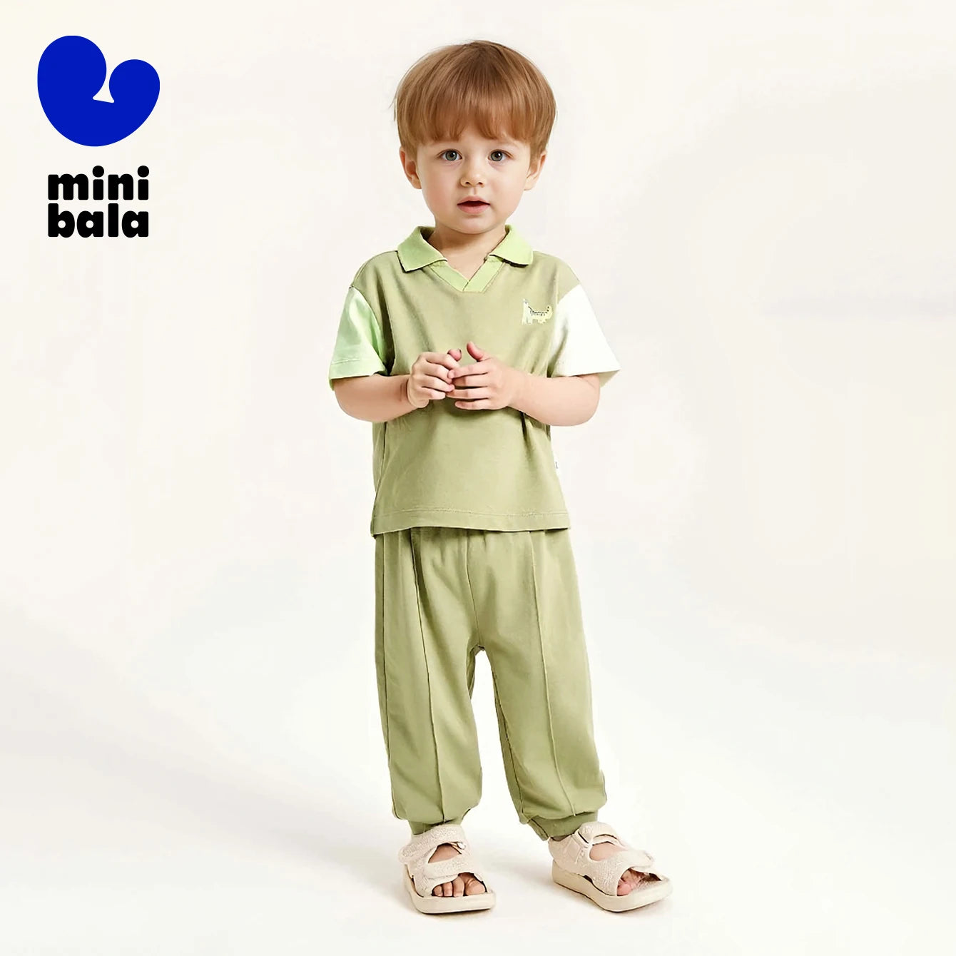 Mini Bala Short Sleeve Set  Boys and Girls 2025 Summer Baby Sports Set Stylish Short Set