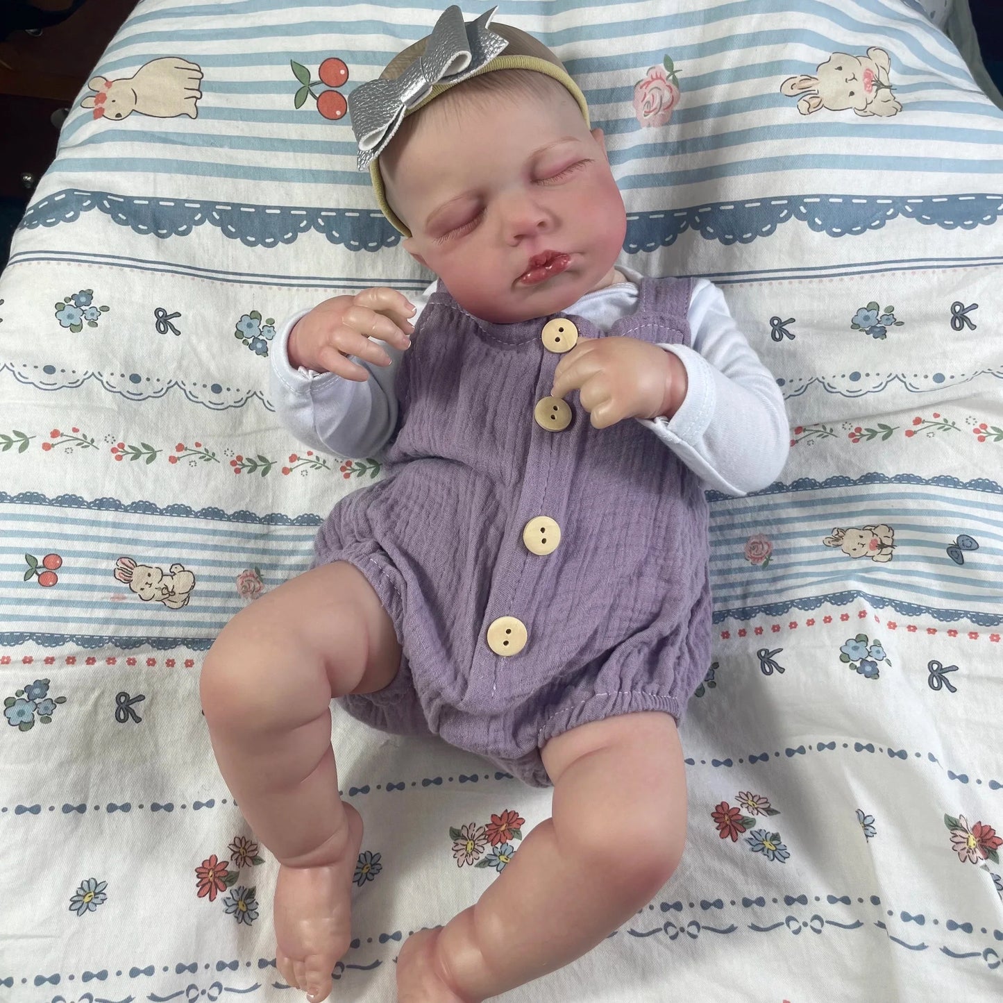 50CM Adorable Reborn Baby Dolls LouLou Twins Girl Lifelike Silicone Vinyl Newborn 3D Skin Handmade Toy Christmas Gift