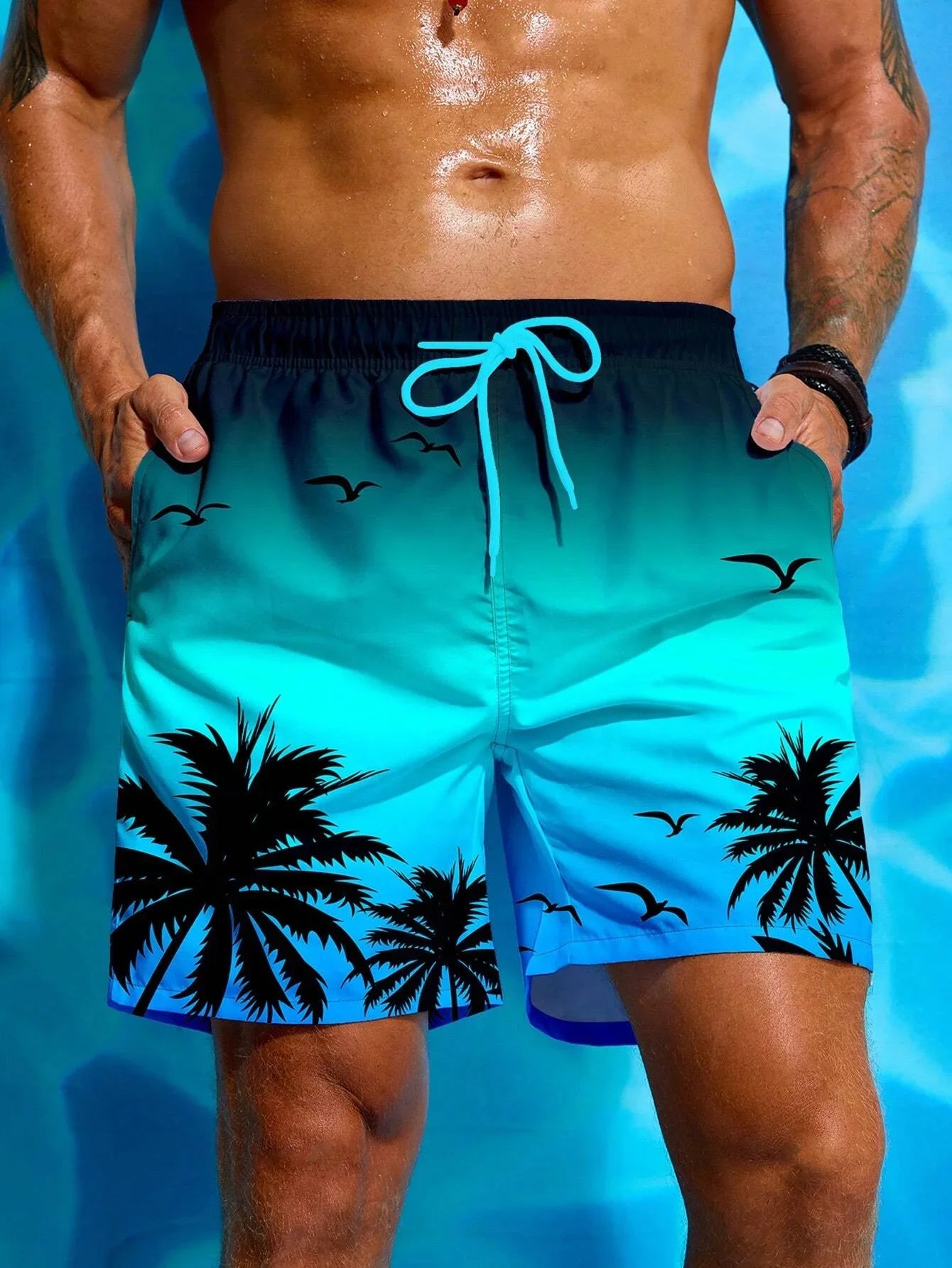 Swim Trunks Quick Dry Board Shorts Bathing Suit Breathable Drawstring With Pockets for Surfing Beach Summer Men's Swim Shorts5XL