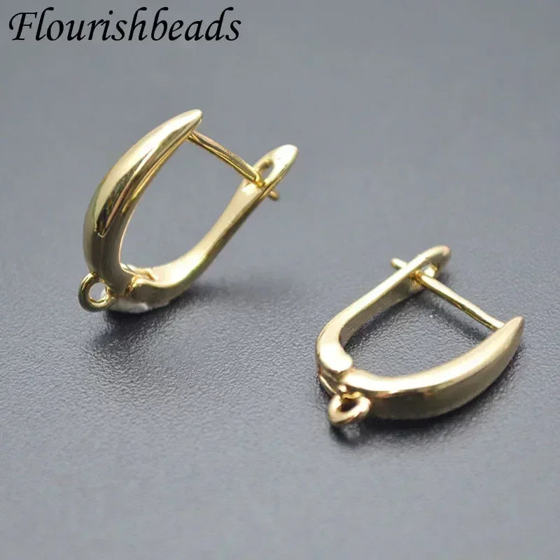 Nickle Free Anti-rust Real Gold Plating Metal Earring Hooks Women Jewelry Making Components 30pieces
