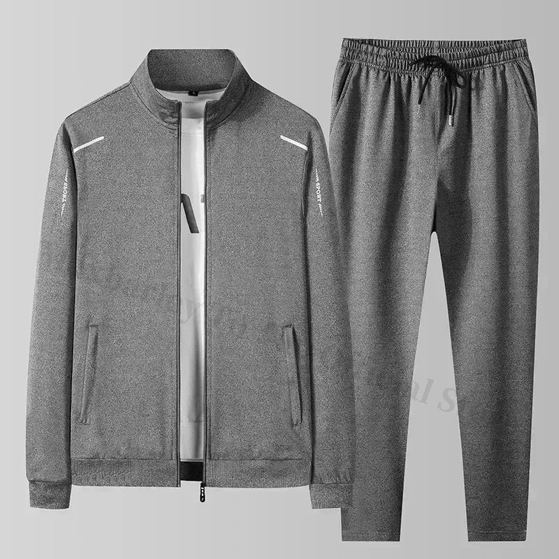 2025 Spring Autumn Sweatshirt SweatPants Trousers For Men Set Two Piece Black Tracksuit Hip Hop Streetwear Running Sport Clothes